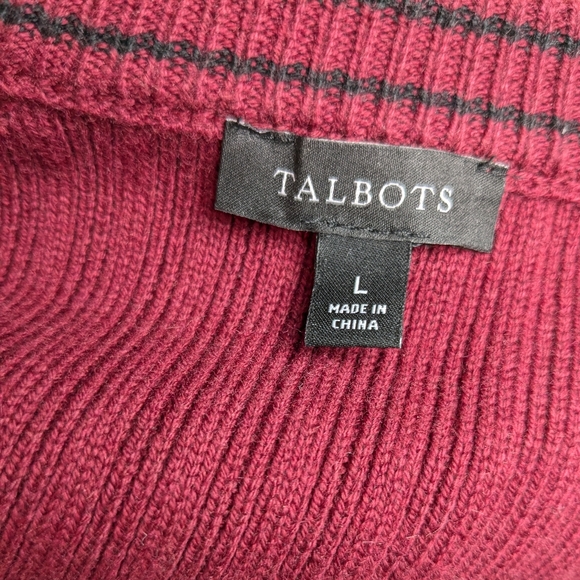 Talbots Burgundy Ribbed Cardigan Sweater - Picture 7 of 8